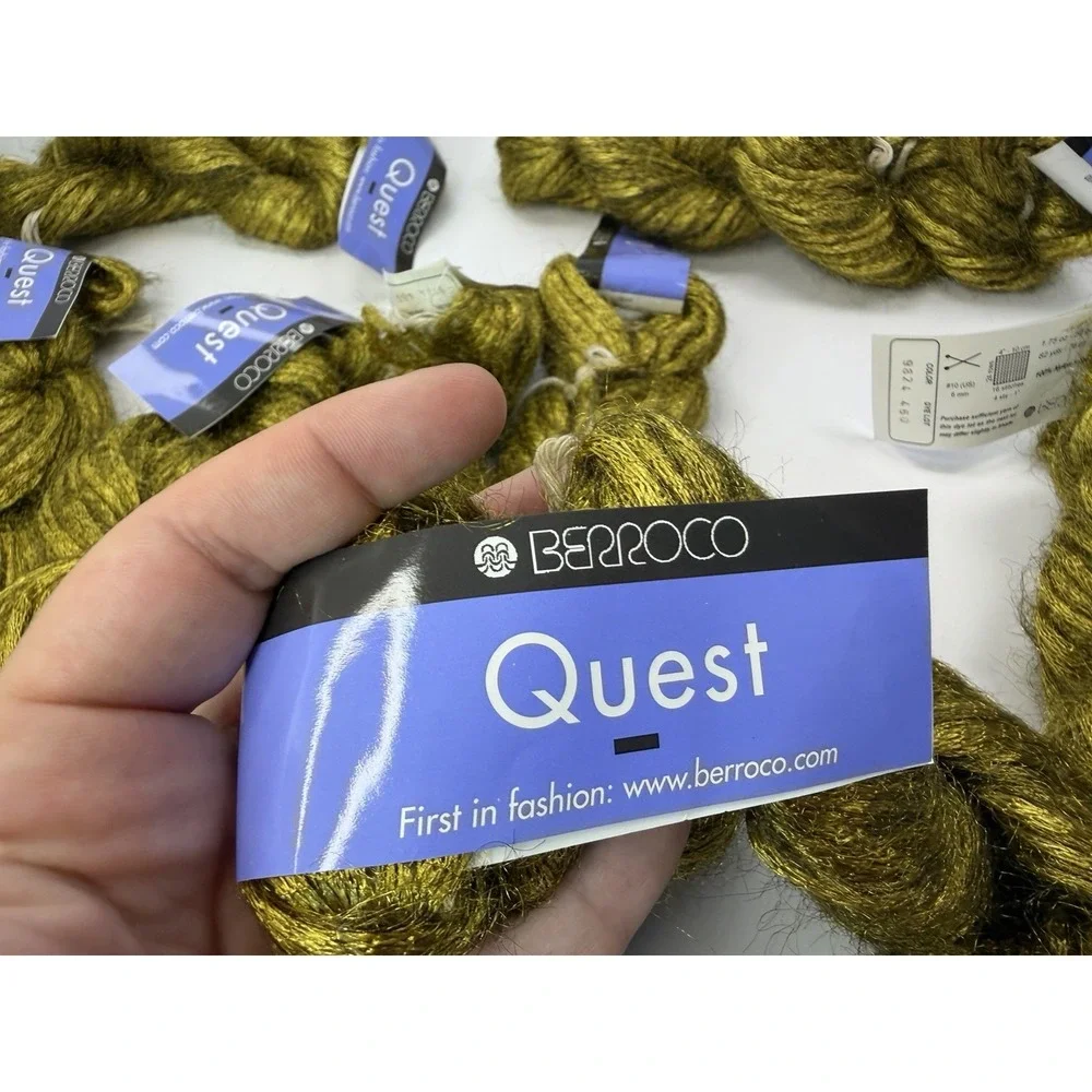 Berroco Yarns Quest Gold Italy 50 g/82 yds Each Lot Of 9 ribbon Nylon
